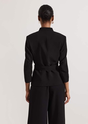 Phase Eight Sophin Corsage Coats Black Canada | JXTDPA-146